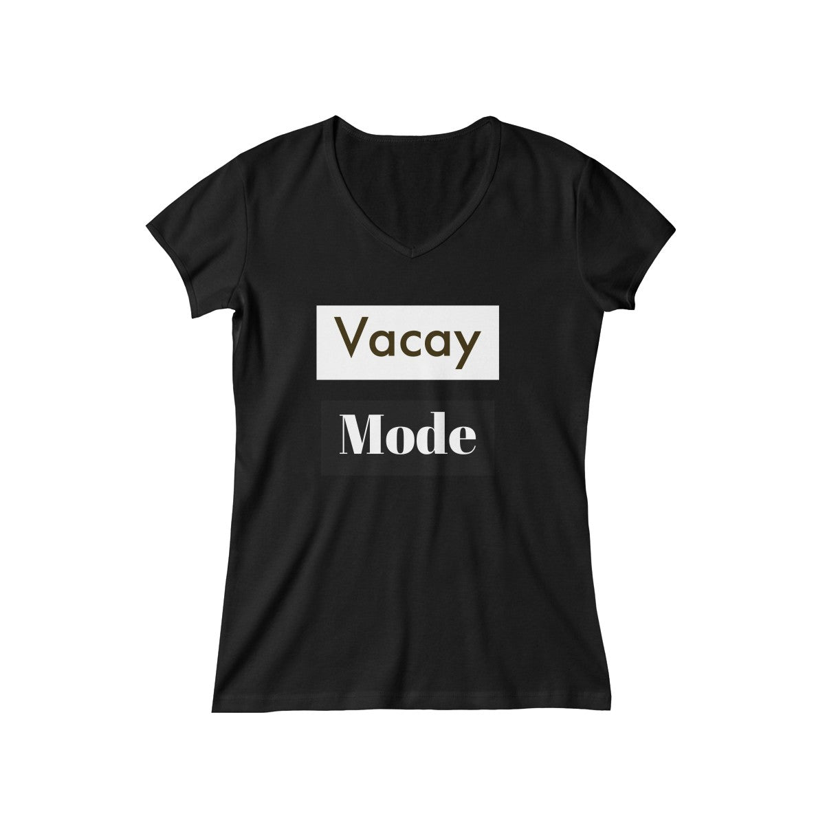 Women's "Vacay Mode" V-Neck Tee (Color Logo)