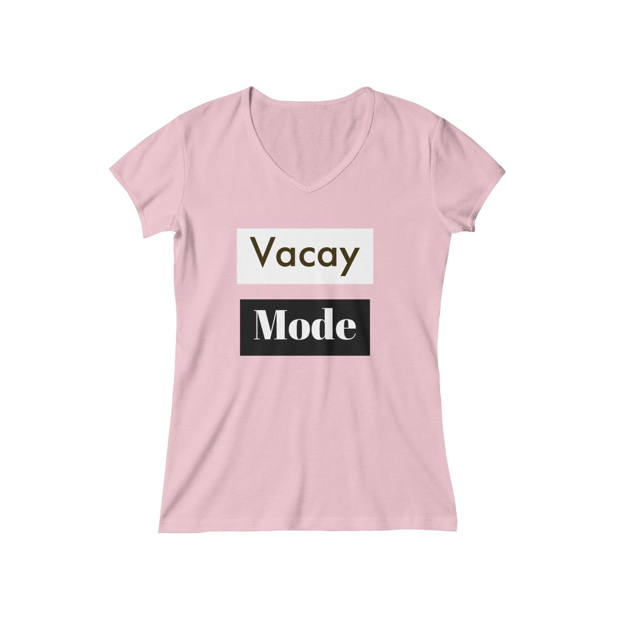 Women's "Vacay Mode" V-Neck Tee (Color Logo)